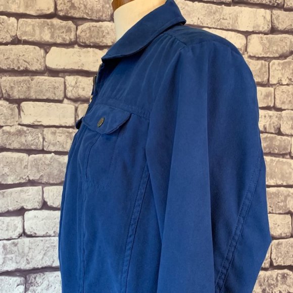 Amber Sun Blue Suede Like Jacket Size Large - Picture 5 of 11